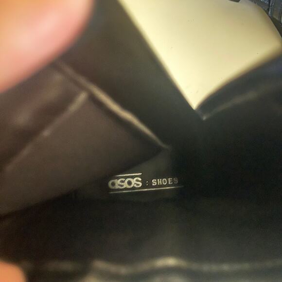 ASOS 'Austin' Women's UK 7/ US 9 Basketweave Ankle Boot Black Leather - Picture 9 of 10